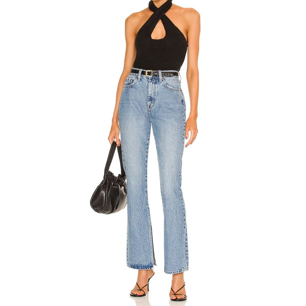 Pistola Alexa High Rise Slim Flare‎ With Slit Jeans US 29 Blue Denim Split Hem - Picture 10 of 10